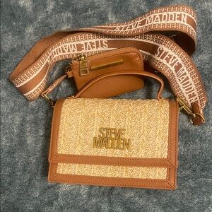 Steve Madden Brown and Tan Crossbody Bag & coin purse